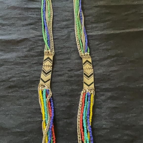 Colorful Beaded Chain Necklace - Picture 2 of 3